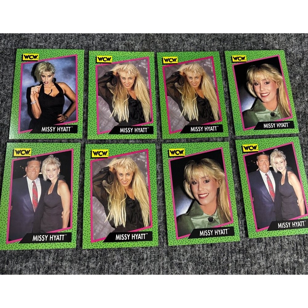 1991 WCW Missy Hyatt Trading Cards Set Of 8 Official Wrestling Memorabilia
